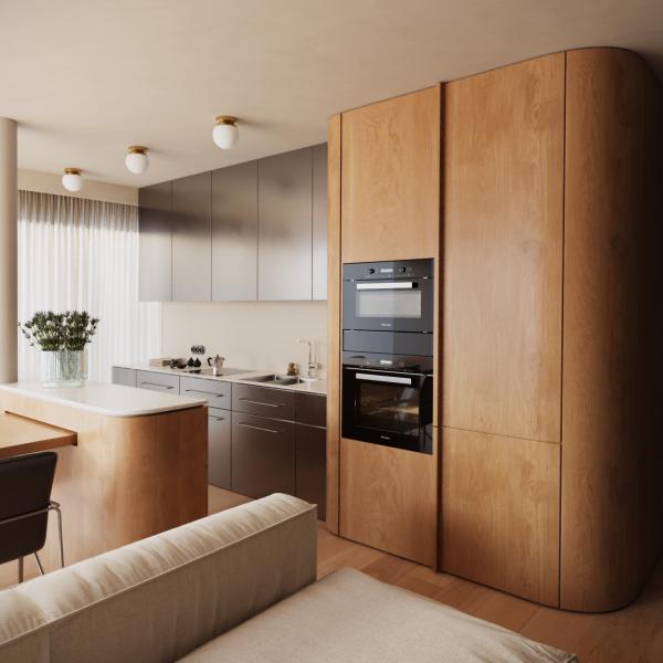 Free Design Custom Wood Veneer Kitchen Cabinet Modern Classic Wood Kitchen Cabinet