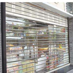 China Polycarbonate Slats Clear PVC Shutters Transparent Plastic Rolling Up Door on sale