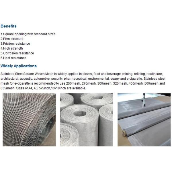 300 400 500 Micron Industrial Filter Mesh 304 Stainless Steel Made