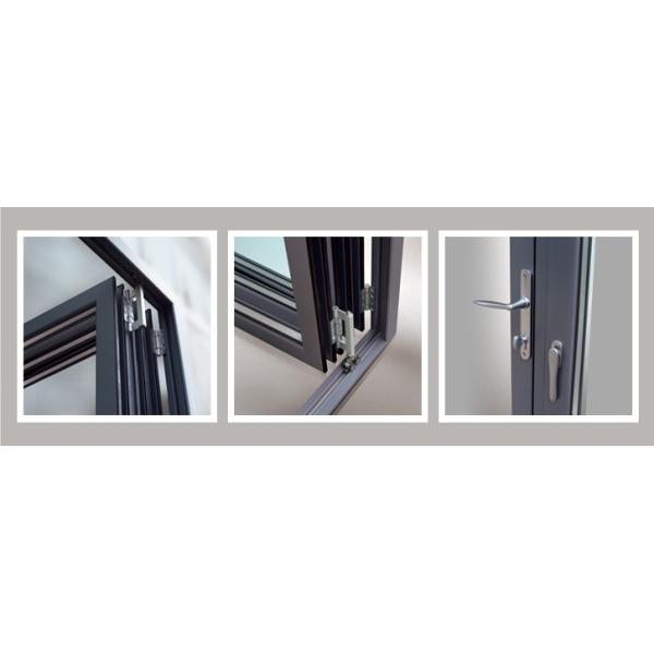 Sound Insulation Aluminum Clad Wood Doors , Strong Frame Aluminium Bifold Patio Doors