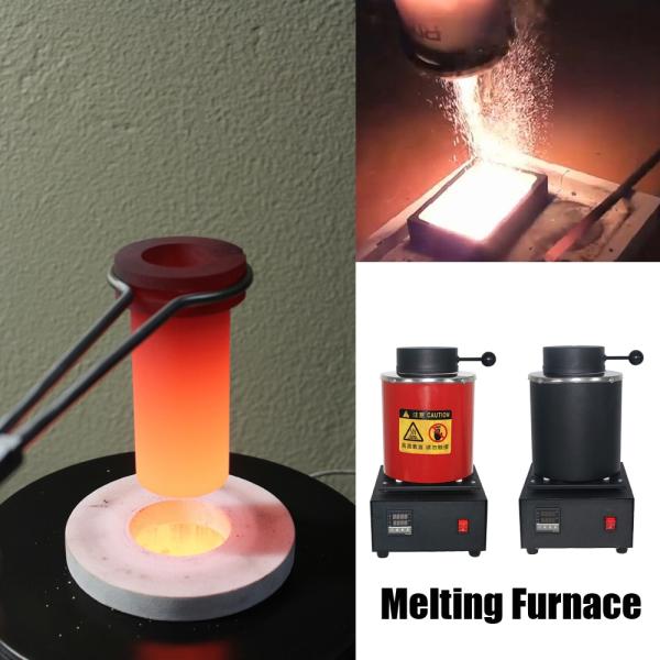 Digital Jewelry Melting Furnace 1400W 2000F With 1 / 2/ 3KG Graphite Crucible