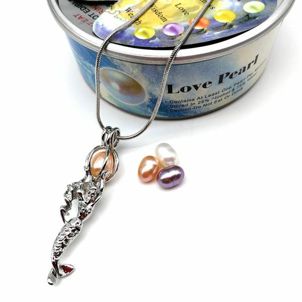 Mermaid Oyster Pearl Cage Necklace Beads Cage Essential Oil Diffuser Locket Pendant Necklace Jewelry
