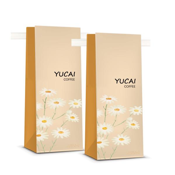 500g 1000g Coffee Packaging Bags Custom Printed Flat Bottom 200mic With Tin Tie / Valve