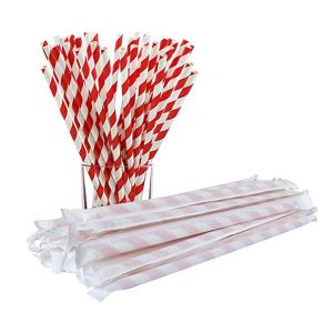 White Kraft Paper Wrapped Paper Straws Biodegradable Water Resistant