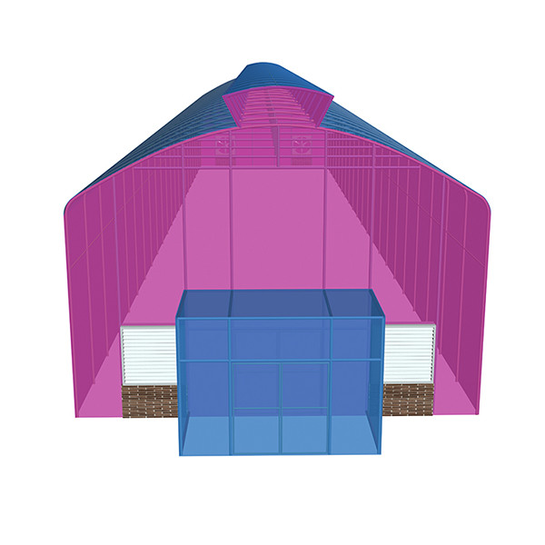 Insect Proof Single Span Greenhouse With High Roof Fixed Windows Green Poly House