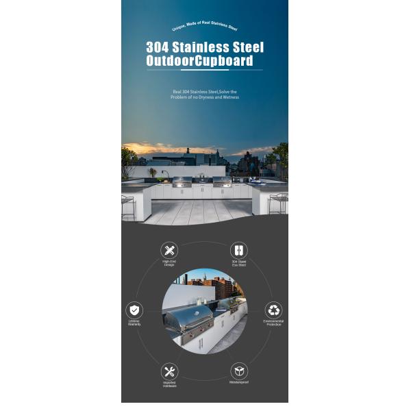 BBQ Grill Metal Outdoor Kitchen Cabinets Minimalist Luxury SS 304