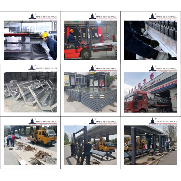 Powder coated SS Advertising Bus Shelter OHSAS18001