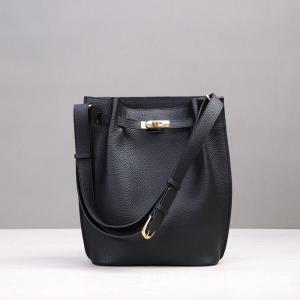 Quality high quality women black leather bucket bag designer luxury handbags calfskin shoulder bags famous brand shoulder bags for sale
