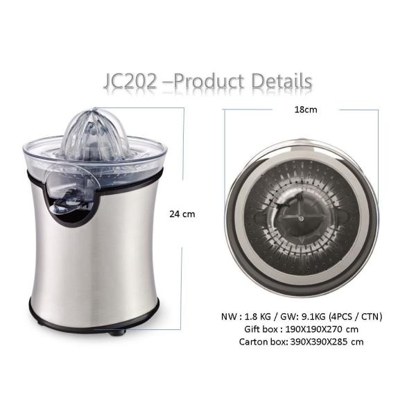JC202 Compact Stainless Steel Citrus Press Lemon Squeezer