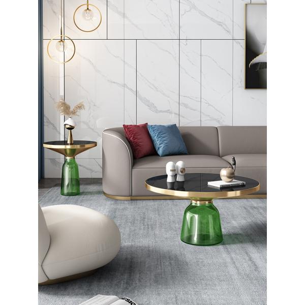 Toughened Bell Blown Glass Coffee Table 35cm High Antiwear