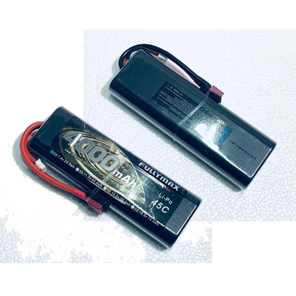 7.4 V Lipo Battery 4000mah 2S1P 45C Round Hard Case With Deans Plug