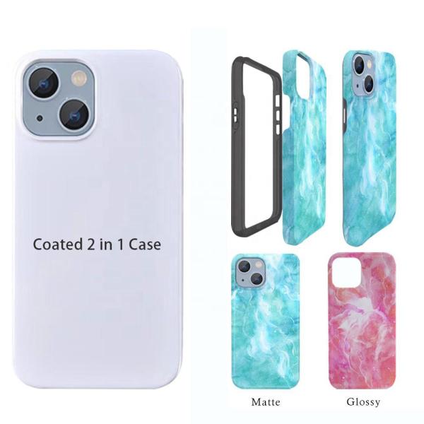 3D Coated Sublimation 2 in 1 Bank Phone Cases Tpu Pc Tough Sublimation Blanks Phone Case for Iphone 12 13 Mini Pro Max