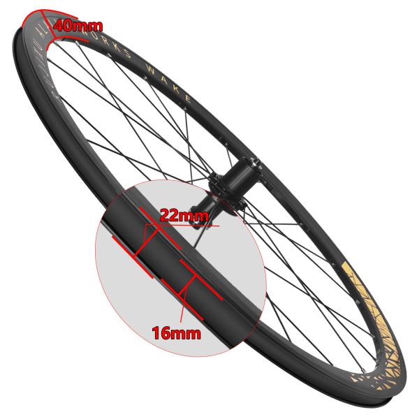 700C 120Rings V Brake Disc Road Bike Wheelset Aluminum Alloy 40mm Height Rhombic Gold Spokes Clincher Rim Gold Mark