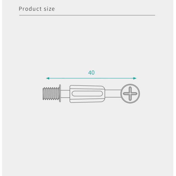Jh-2167 Steel Minifix Spreading Bolts 40mm Cabinet Fittings For Rta Furniture