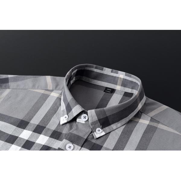 Button Down Collar Casual 100% Cotton Oxford Men's Long Sleeve Plaid Shirt for Autumn