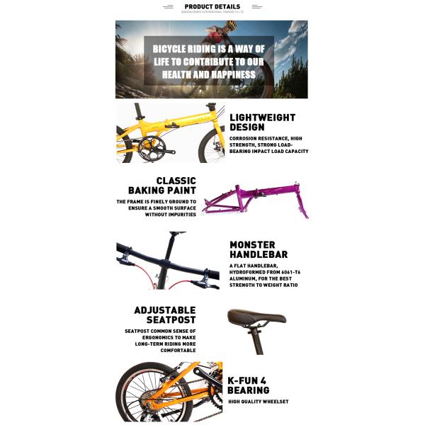 20 Inch Aluminum Alloy Road Racing Folding Road Bike With Front And Rear Wheel V Brake