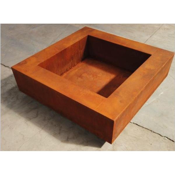 Outdoor Heating Square Corten Steel Wood Burning Fire Pit Table