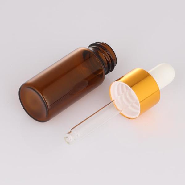 Frosted 5ml 10ml Empty Cosmetic Bottle Amber Dropper Round Face Serum Bottle