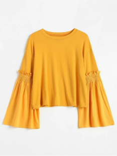 Plus Size Women Clothing Long Ruffles Flare Sleeve T Shirt