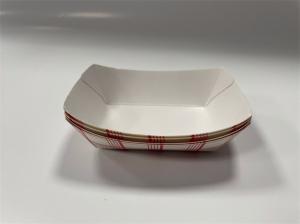 China FSC Red And White Paper Food Trays Cardboard Takeaway Trays For Bakery on sale