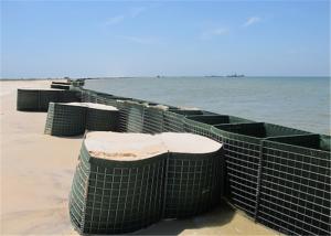 China HESCO Flood Barrier / Defensive Barrier With Green Color Geotextile Fabric For Sale on sale