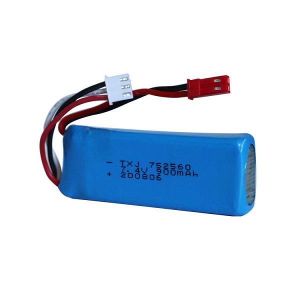 IEC62133 900mAh 7.4V Li Polymer Battery Pack