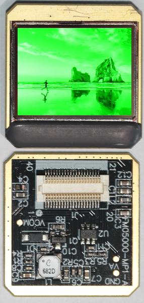 Single Green Display Micro OLED Microdisplay with Square Color Pixel Arrangement