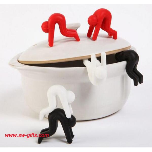 Creative Small People Shaped Lid Insert Candy Color Rubber Inserts Useful Mobile Phone Sta