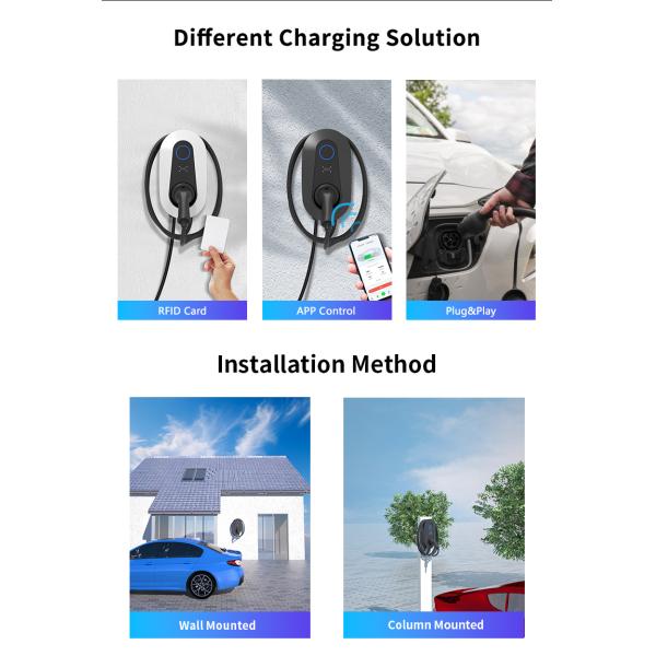 7kW 11kW 22kW Type 2 EV Charger Wall-Mounted AC Charging Station IP55