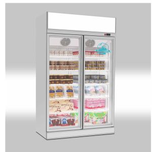China Meat Seafood Display Fridge Glass Door Upright Freezer Showcase on sale