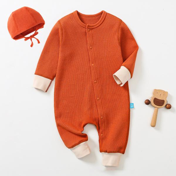 2023 Newborn Waffle Cotton Hood Romper Jumpsuit for Baby Girl Boy Baby Clothes Set Baby Romper