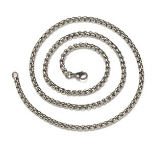 Fashion Jewelry Long Chain Round Skull Shape Stainless Steel Necklace