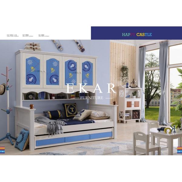 Double bed with guardrail Double-deck Green Children Bed