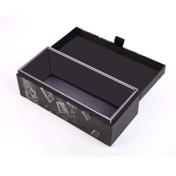 Decorative Rigid Magnetic Gift Box Silver Foil single bottle vodka Spirit Wine bottle box