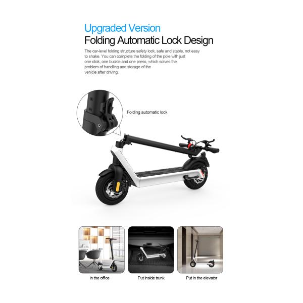 X9 E-scooter Folding Electric Scooter 16.5Ah 850w 10inch Long Range Motorcycle Charger DC42V/2A Waterproof level IP54 EU US Warehouse