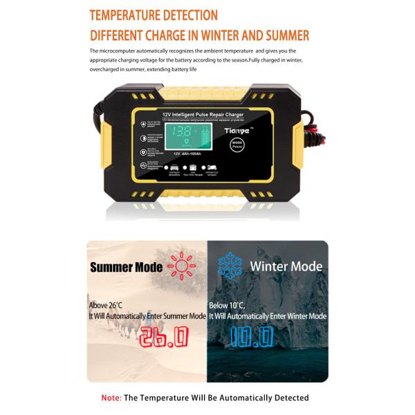 Portable Intelligent Pulse Repair Battery Charger 6A 12V
