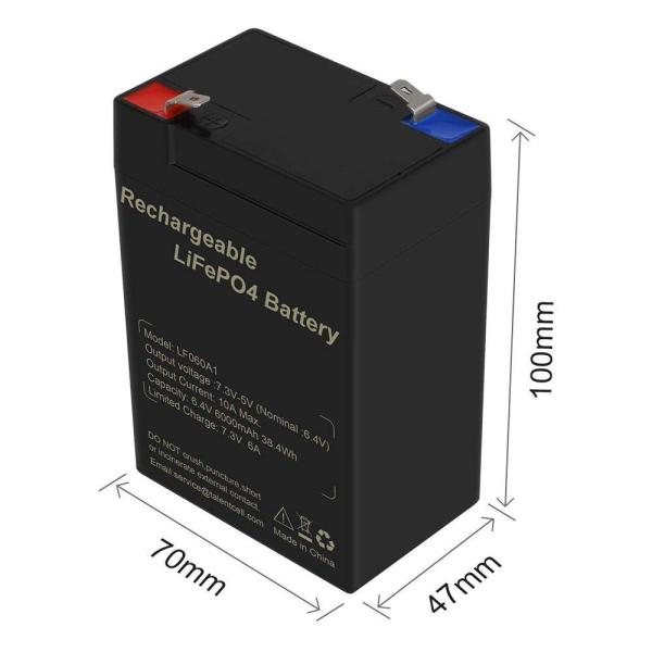 Lithium Iron Phosphate Deep Cycle LiFePO4 Battery Lithium 6V 6Ah 6.4V For Toys UPS