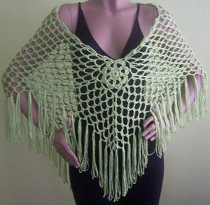 Crochet Scarf Women Pashmina Fur Designer Wrap Scarf Handmade Crocheted Multiwearing