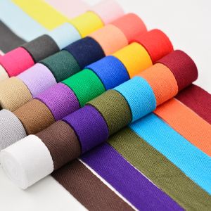 Quality Herribone Design Cotton Ribbon Purple Orange Cotton Twill Tape for sale
