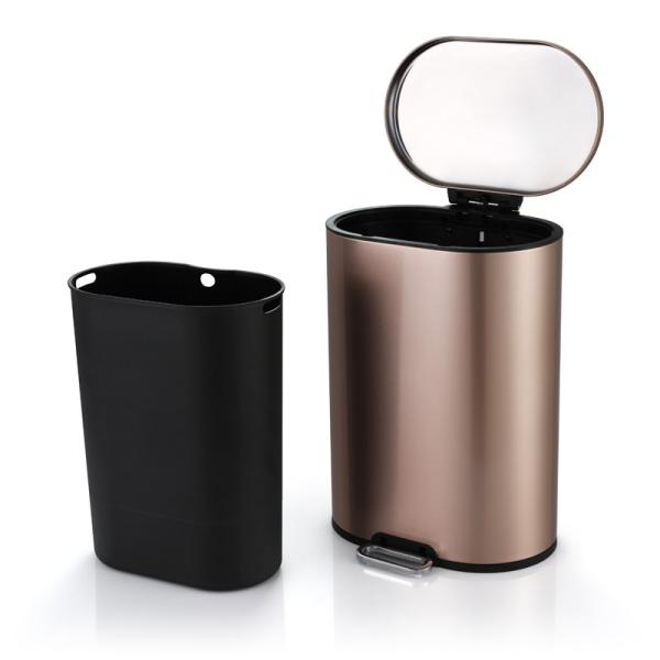 Anti Corrosion 1.58 Gallon Rose Gold Dustbin