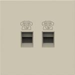 Vertical conjoined Multimedia Wall Socket , Big module Rj11 Phone Socket