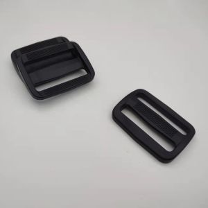 Quality Backpack Black Plastic Tri Glide Buckle Adjustable Bag Strap Buckle for sale