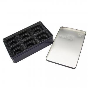 Quality Stainless Steel Tin Box For Tea Packaging Transparent Window Tray Inside Book Shape for sale