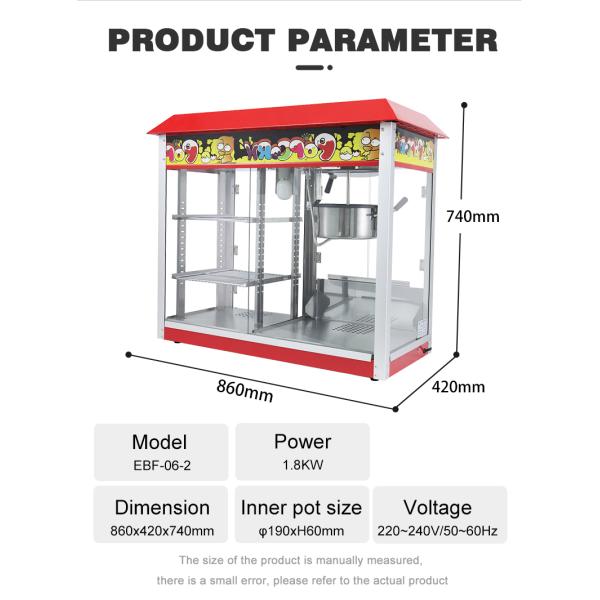 Convenient Outdoor Popcorn Machine with Food Warmer and Private Mold Design