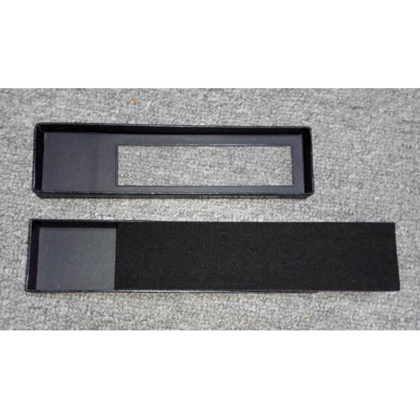 Custom handmade rigid paper jewelry box for necklace with foam insert and half PVC window