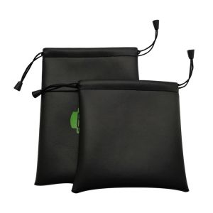 Manufacturers Supply Black PU Drawstring Bag, Environmentally Friendly Headphone