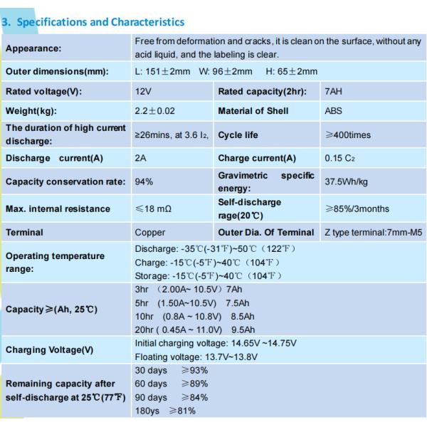 E-Spraying 12v 7ah Rechargeable Sealed Lead Acid Battery Low Self Discharge Rate 6-DZF-7