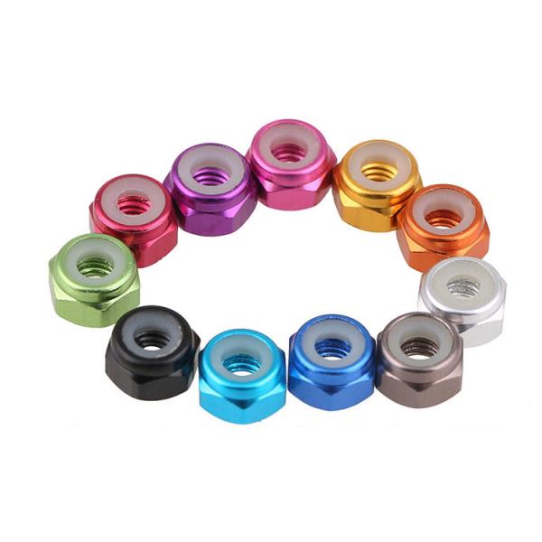 M2-M5 Aluminum Alloy Lock Loose Lock Nut Locking Self Locking Nylon Ring Color Nut