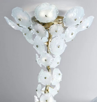 Customized Pendant Lamp 51W To 60W Mushrooms Leaf Modern Vertical Extra Large Chandeliers