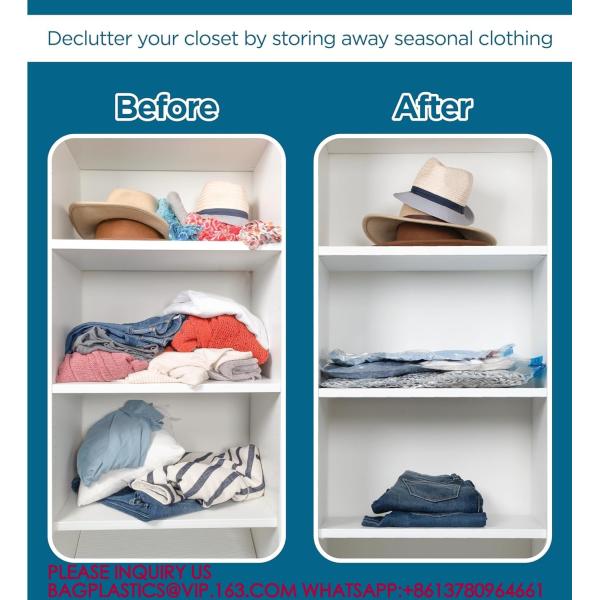 Space Saving Clothes Vac Pack Vacuum Storage Bags Variety Pack with Hand Pump Included